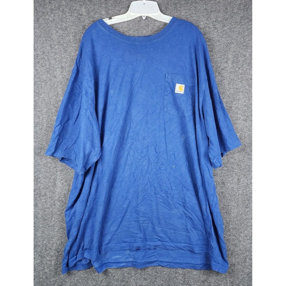 Carhartt Pocket T-Shirt Mens 4XL Blue Loose Fit K87 Heavyweight Cotton Tee
